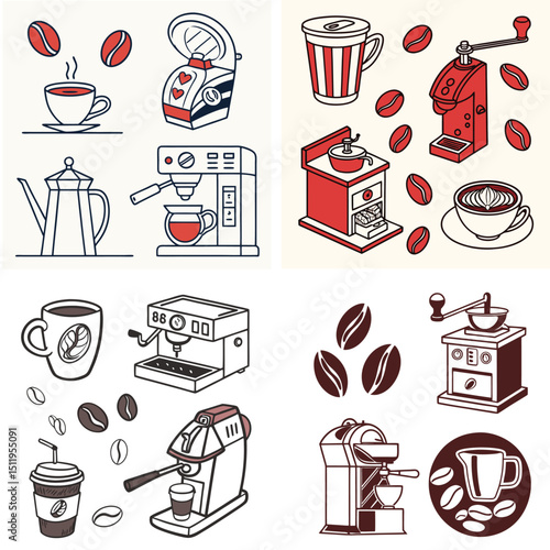 food and dink icon set design 