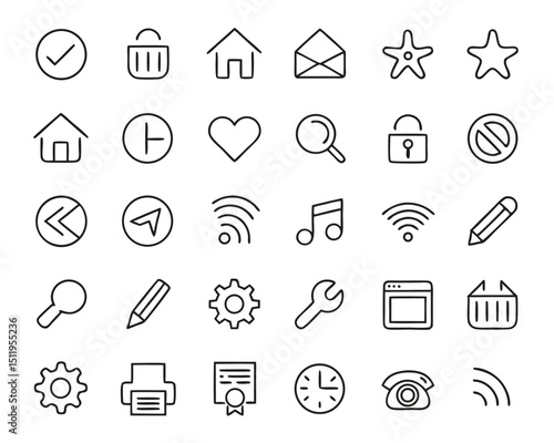 Website Icon Set – Web, Computer & Mobile App UI Symbols