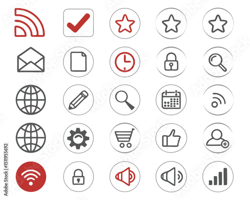 Website Icon Set – Web, Computer & Mobile App UI Symbols