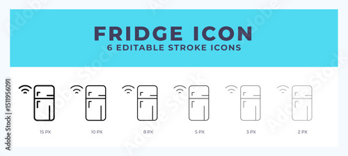Fridge icon vector illustration. With editable stroke for web. App and more.