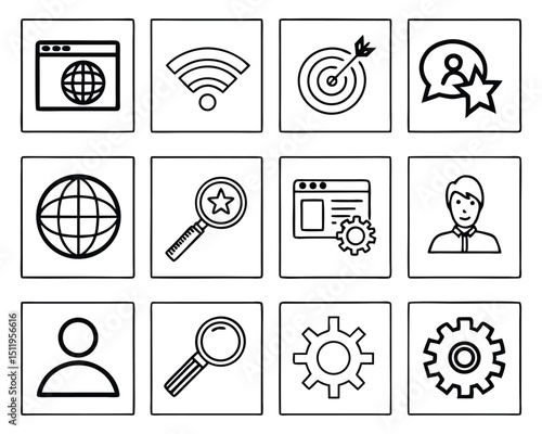 Website Icon Set – Web, Computer & Mobile App UI Symbols