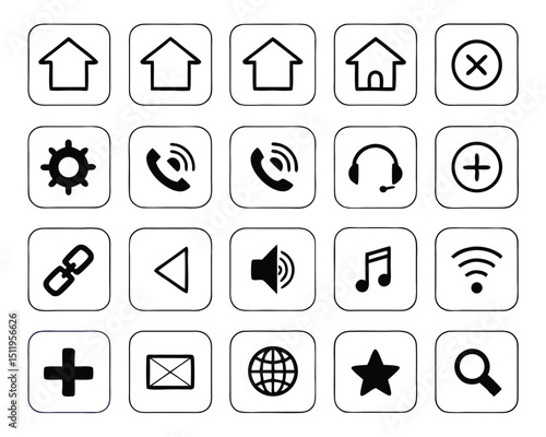 Website Icon Set – Web, Computer & Mobile App UI Symbols