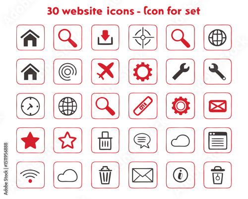 Website Icon Set – Web, Computer & Mobile App UI Symbols