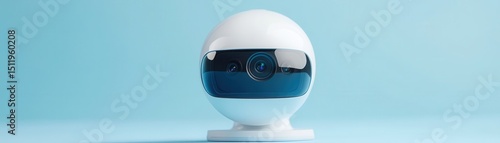 Innovative home security camera modern living room product photography bright environment front view technology concept