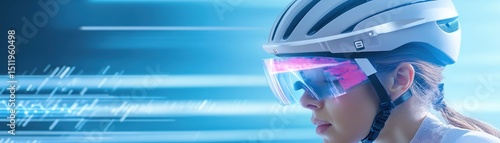 Cycling action with smart glasses urban environment sports photography dynamic perspective