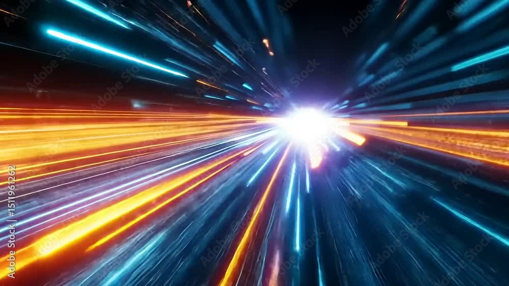 Dynamic motion blur of vibrant light streaks creating a sense of speed and energy in a digital landscape Dynamic motion blur of vibrant light streaks creating a sense of speed and energy in a digital landscape