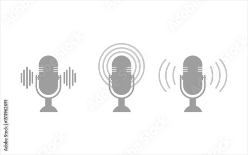 Audio record concept. studio microphone with webcast. podcast radio icon. vector file without background
