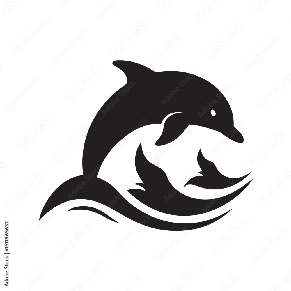 Fototapeta premium Dolphin Pair Leaping Over Ocean Waves