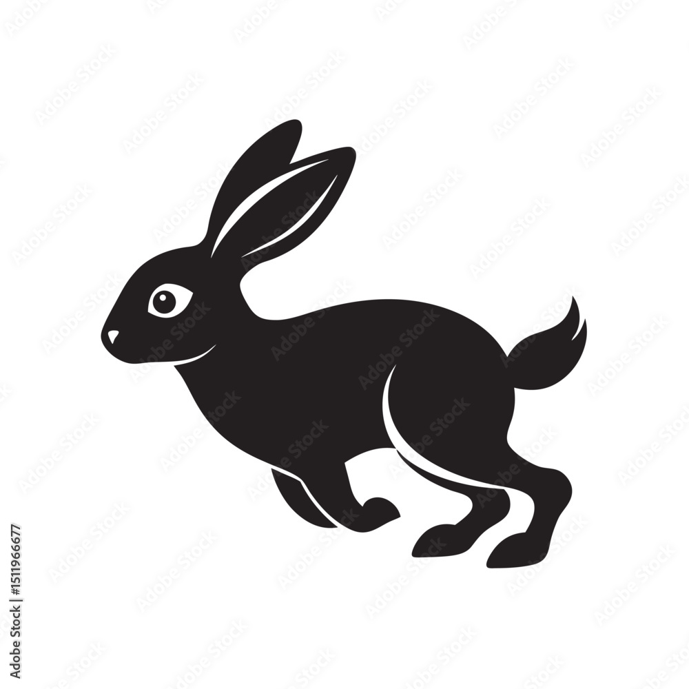 Obraz premium Rabbit Hopping Across Open Grass Field