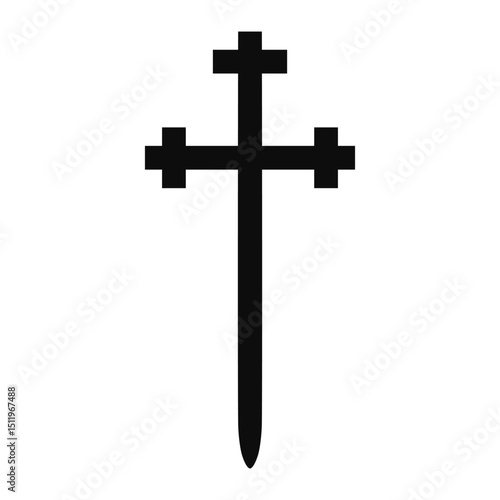 Aaronic order church cross symbol - Christian flat style vector icon isolated 