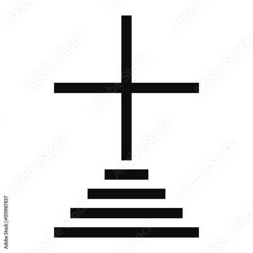 Cross of the archangels (Greek version) symbol - Christian flat style vector icon isolated