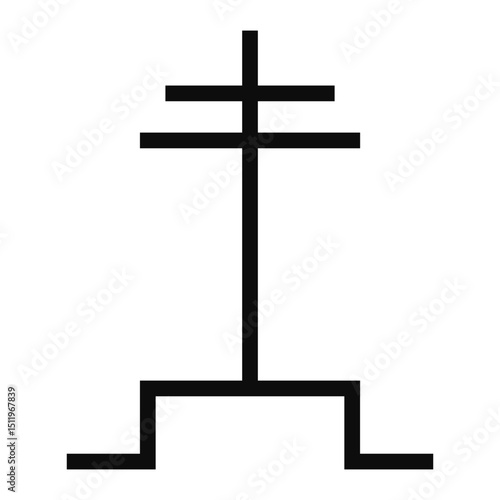 Cross of the archangels symbol - Christian flat style vector icon isolated