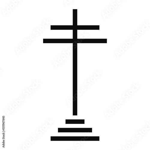 Cross of the archangels (Tall version) symbol - Christian flat style vector icon isolated