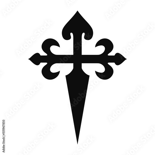 Cross of Santiago symbol - Christian flat style vector icon isolated