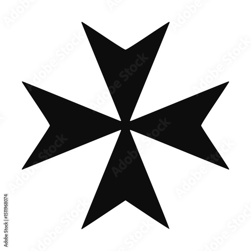 Maltese cross (Cross of Malta) symbol - Christian flat style vector icon isolated