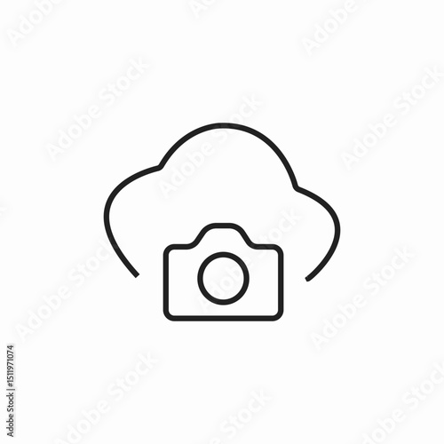 camera photo cloud icon sign vector