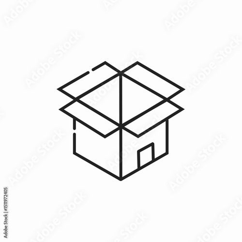 open box package icon sign vector