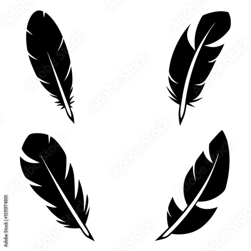 vector set of feathers