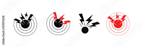 Pain Icon Design. pain point. Represents Pain Management.  body and pain icon. Chronic Pain. Analgesics icon on a white background, eps 10.
