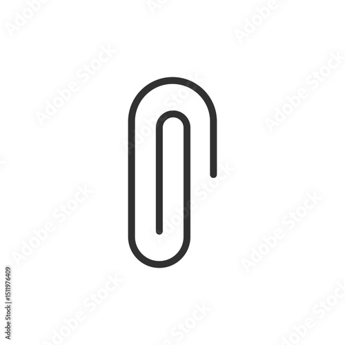 Paperclip icon in linear style. Symbol of attachment, document, office or stationery. Editable stroke.