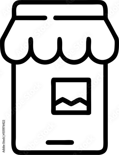 retail vector outline icon on white or transparent background