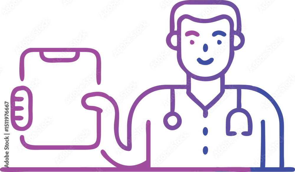 Fototapeta premium Reliable Doctor Figure Illustration