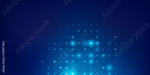 blue background with glowing dots bokeh style. modern trendy design in Vector illustration