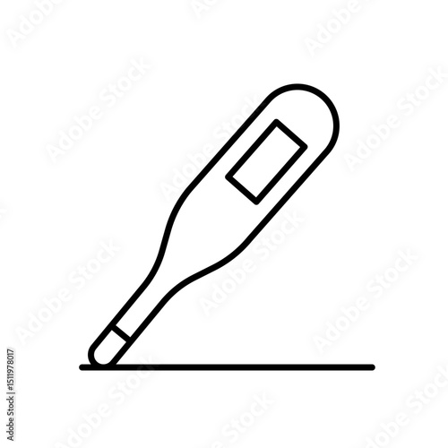 Digital thermometer icon for health monitoring medical UI fever tracking and patient care visuals