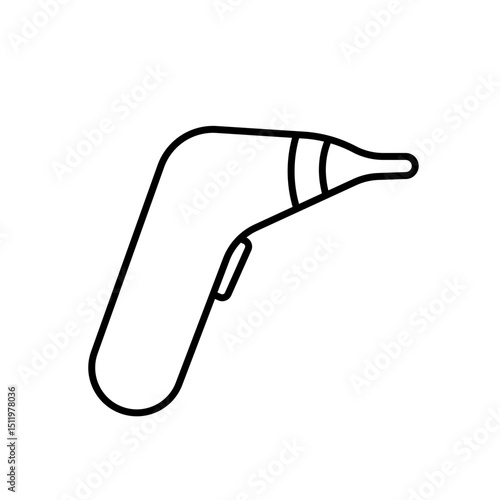 Ear thermometer icon for pediatric care fever monitoring and medical equipment visuals