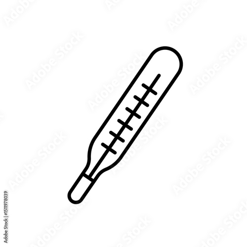 Mercury thermometer icon for medical visuals fever monitoring materials and healthcare infographics