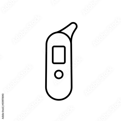 Digital ear thermometer icon for pediatric care temperature monitoring and clinical health apps