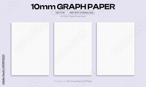 10mm Graph Paper Printable Template for Drawing
