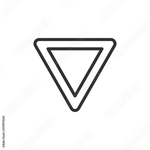 Free Download Yield sign, linear icon. Traffic priority, road safety, or give way. Line with editable stroke. - GFXLoad