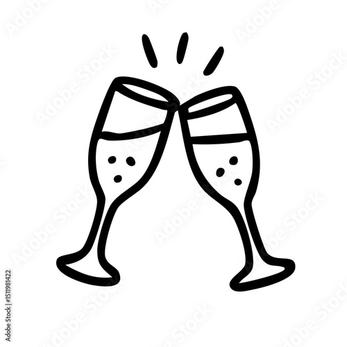 シャンパン　手書き