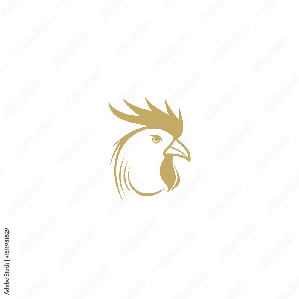 Obraz premium Gold roster logo vector design template