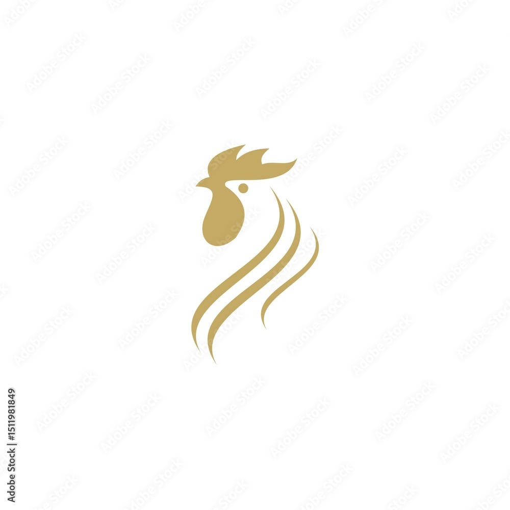 Fototapeta premium Gold roster logo vector design template
