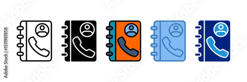 Phone Book Icon Element For Design