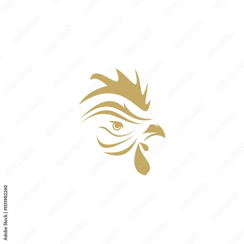 Obraz premium Gold roster logo vector design template