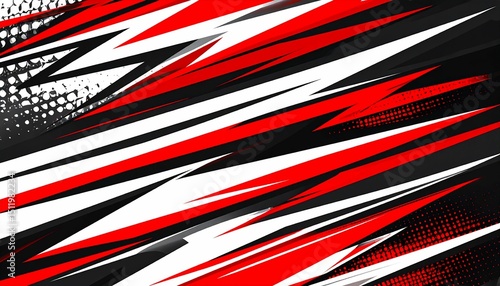 Dynamic red white and black stripes - perfect for art exhibitions
