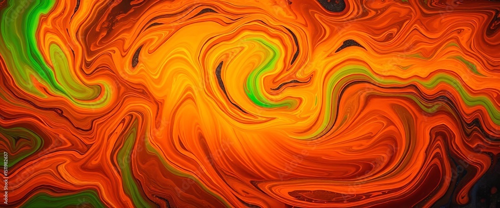 Intense, swirling oranges and greens, geothermal texture, science, colors Intense, swirling oranges and greens, geothermal texture, science, colors