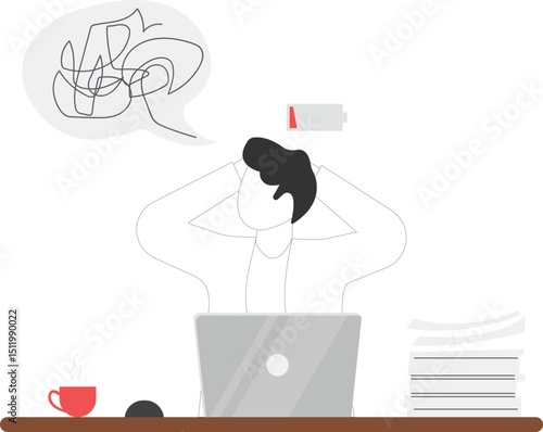 Businessman in psychological stress in office