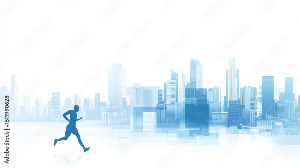 Urban sports running silhouette illustration Urban sports running silhouette illustration
