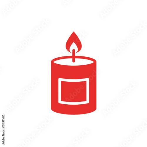 Red aromatherapy candle icon for intimacy and romantic apps