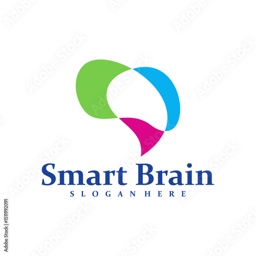 Colorful Brain logo design concept vector. Brain Care Logo Design Template. Creative Symbol. Icon