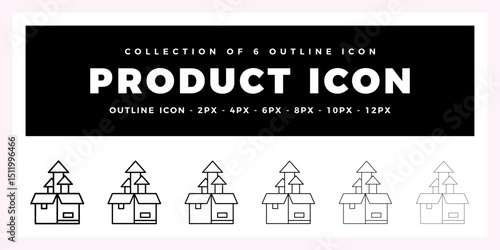 Pack of 6 Outline Vector Product icon