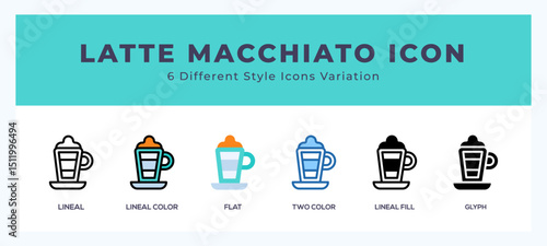Latte macchiato set of simple icons great for web. app. presentation and more.