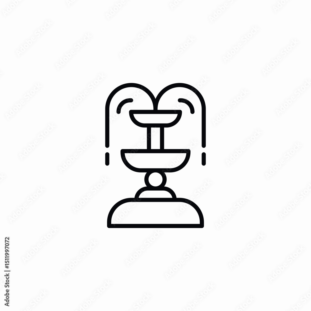 fountain decoration icon sign vector fountain decoration icon sign vector