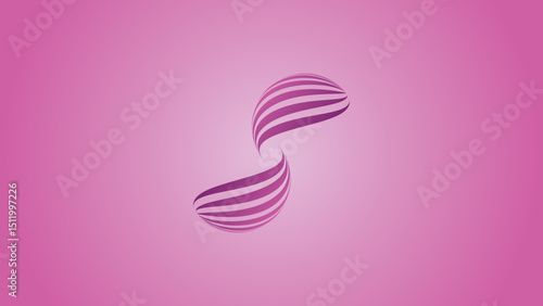 Graceful intertwining abstract shapes in harmonious balance conveying a sense of unity with pink