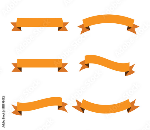 Orange Ribbon Banners  A Collection of Versatile Design Elements in eps format, vector Ribbon Banners