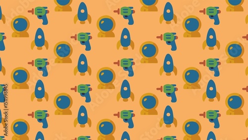 Astronomy space alien vector pattern design 